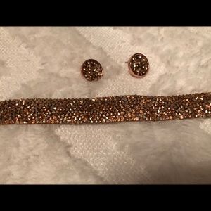 Rose Gold choker and earrings set